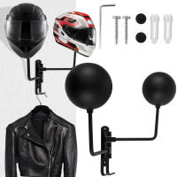 Soporte De Casco Para Motocicleta Montado En La Pared Con Giro De 180° Y Gancho Metálico Doble Ball Accesorio Para Cascos - details 4