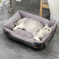 Cama para Perros y Gatos de 60x40 cm – Colchón Suave y Acolchado, con Bordes Elevados para Mayor Comodidad y Seguridad, Base Antideslizante y Material Resistente, Ideal para Mascotas Pequeñas y Medianas en Interior o Exterior - details 1