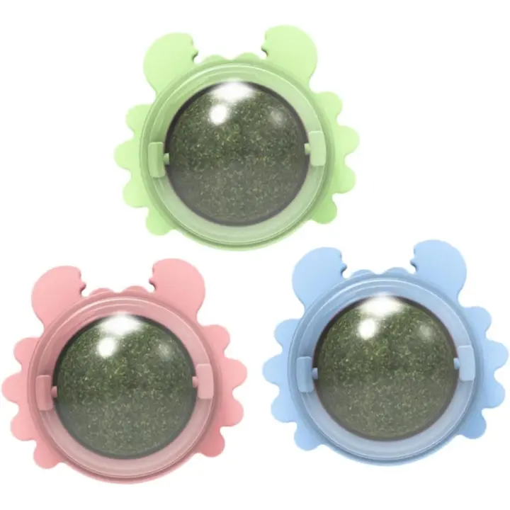 Bola de pared de Hierro Gatera, juguetes para Gatos de 3 piezas, juguete comestible para Lamer, juguete masticable para Gatos, juguete para Morder para limpiar los dientes, juguete para Gatos de Interior - 1