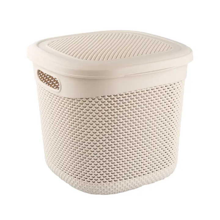 Cesta Mediana Cuadrada con Tapa 15 Litros 7house - 1