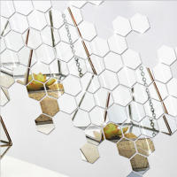 Adhesivos De Espejo 3D Para Pared 24Pcs Forma Hexagonal Acrílico Desmontable Decoración DIY Para El Hogar Artículos De Arte - details 3