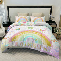 Funda De Edredón Butterfly Rainbow 3PC Doble Colchón Cómodo Y Suave Tela De Poliéster 100% Impresión Digital Para Cama Twin/Full/Double/Queen/King Sin Relleno - details 1