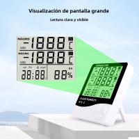 Medidor De Temperatura Y Humedad Digital LCD HTC-2/HTC-1 Estación Meteorológica Con Reloj Para Interior Y Exterior - details 3