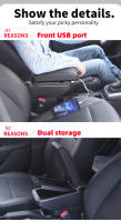 Soporte Central Para Peugeot 208 2012-2018 Caja De Almacenamiento Accesorios Internos Retrofits Con USB Material PU Y Plástico ABS - details 17