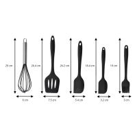 LUTODY - Juego kit de espátulas de silicona antiadherente y resistente al calor 5 piezas para cocinar en olla, sartén y batir alimentos - details 4