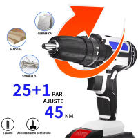 21V Portable Cordless Power Drill Set Impact Screw Driver with 1500mAh Li-Ion Rechargeable Battery 25+1 Torque Setting 45N.m - details 2