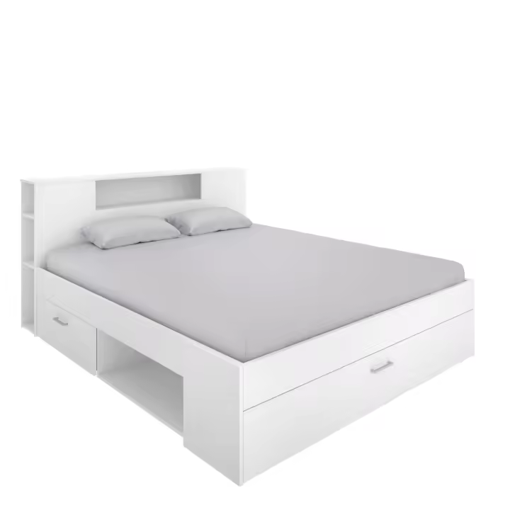 DEKIT GRUPO RIMOBEL LANKA - CAMA COMPACTA PARA DORMITORIO - BLANCO - 95 x 159,6 x 218,5 cm - 1