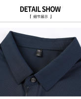 Camisa Polo De Verano Para Hombre Seda Suave Transpirable Manga Corta Bordada Estilo Coreano Moda Casual Camiseta De Cuello Redondo - details 3