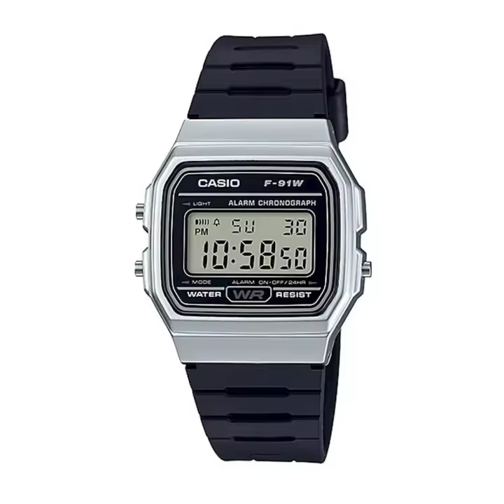 Reloj CASIO Vintage Informal digital F-91WM-7A 100% original alarma - LUZ - 1