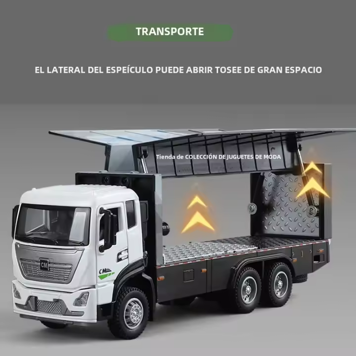 Camión De Contenedores De Aleación De 1:32 Con Sonido Y Luz Modelo De Camión Urbano Juguete De Colección Decoración De Vehículos Para Niños - 1
