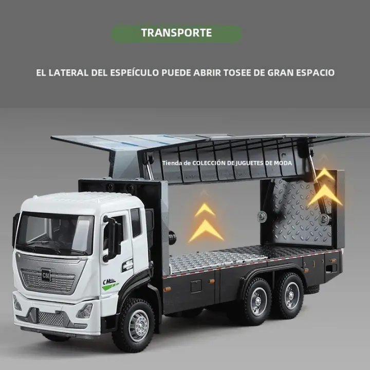 Camión De Contenedores De Aleación De 1:32 Con Sonido Y Luz Modelo De Camión Urbano Juguete De Colección Decoración De Vehículos Para Niños - 1