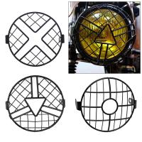 Protector De Faros De Motocicleta 6.5" Guardia De Malla Para Cafe Racer Cruiser Cubierta De Grille De Faro Universal De Metal Negro Vintage - details 4