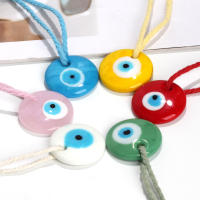 Lucky Eye Glass Drop Aceite Turco Mal De Ojo Colgante De Corazón De Mano De Fatima Para Puerta De Cuerda Tejida Joyería Para Hombres Y Mujeres Llavero De Moda - details 6