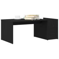 Mesa de café vidaXL Negra de Roble 90x45x35 cm de Madera Ingenierizada - details 2