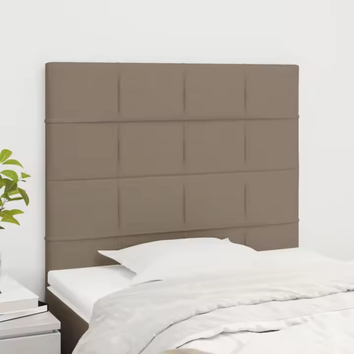 vidaXL Cabeceros 2 unidades tela gris taupe 80x5x78/88 cm - 1