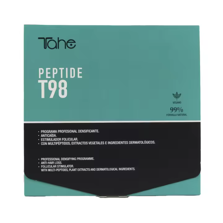 Tahe Peptide T-98 Pack Programa profesional anticaída del cabello: Loción concentrada 6 viales x 10 ml + Champú anticaída 300 ml - 1