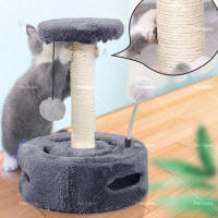 Rascador para gatos de interior, color gris, con dos bolas. - details 2