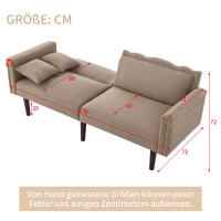 [Sofá Cama multifunctional 2 en 1] Sofá Doble, Sofá con función de chaise longue, Respaldo Doble regulable individualmente, Embellecedor metálico, Tejido de Algodón y Lino, Espuma de Alta densidad - details 4