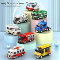 Nuevos Bloques De Construcción Ciudad Serie 8/1PCS Autobús Escolar Camper Camión Ambulancia Modelo Juguetes Educativos Para Niños Regalo Para Niños - details 0