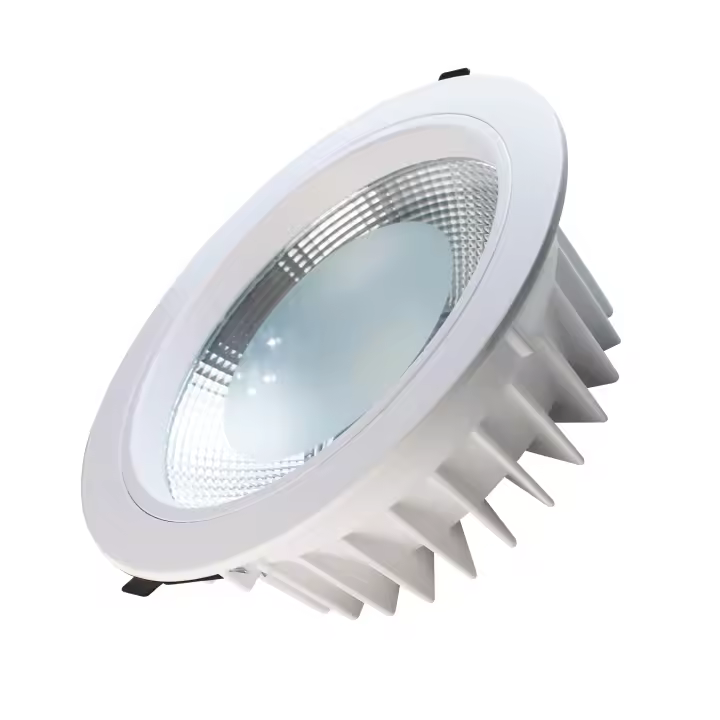 Eilen - Downlight Led Empotrable Redondo 24W, Aluminio/Cristal, 2280 lúmenes, Luz Blanca Neutra (4000K), Led COB, Ángulo Apertura 120º, 30.000H Vida Útil, IP20, Diámetro Ø20cm, Color Blanco - 1