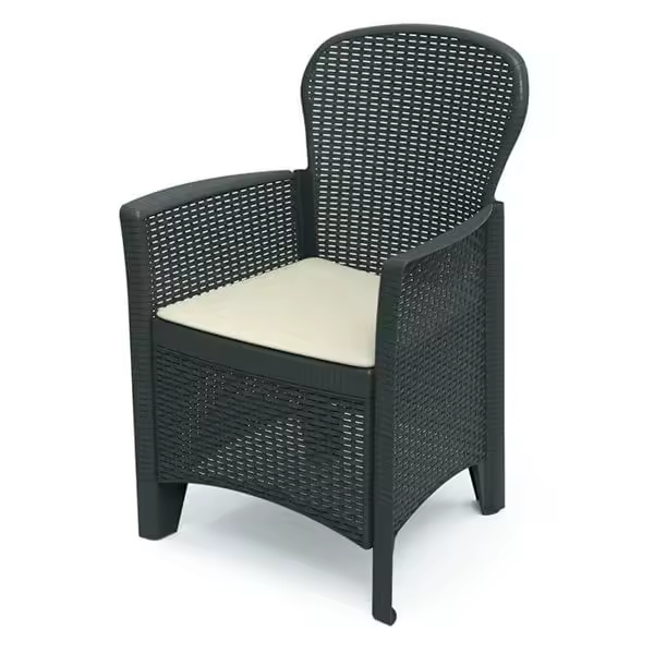 Ipae-Progarden Sillón Exterior Folia PVC Antracita 89x60x58cm - 1