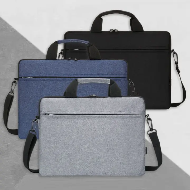 Bolso De Mano Para Portátil De 13.3/14/15.6 Pulgadas Funda Protectora De Alta Capacidad Antigolpes Funda Portátil De Nylon Con Forro De Algodón - 1