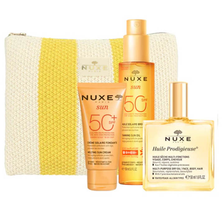 Nuxe Sun Aceite Spf50+ 150ml+ Crema Facial Spf50 50 ml+ Huile Prodigieuse 50 mlPack25 — oferta en Miravia