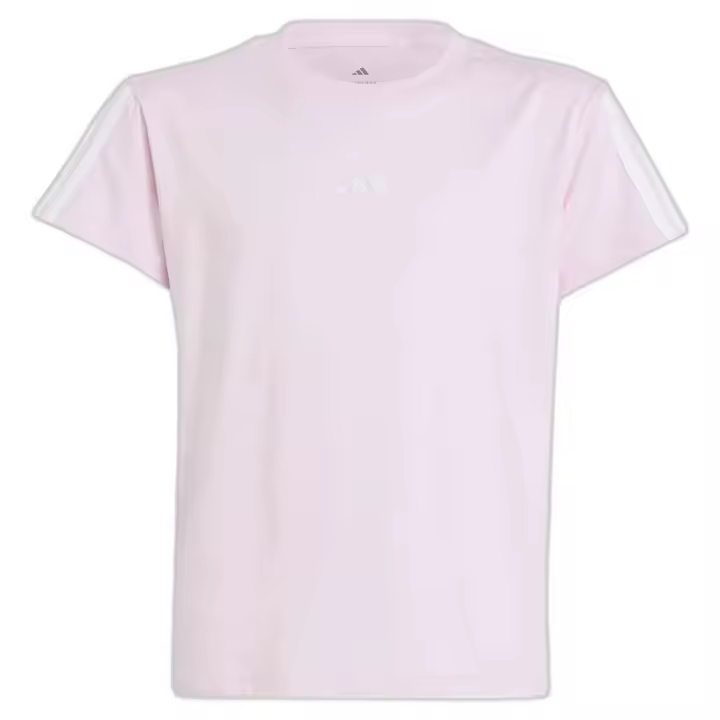 Camiseta de Manga Corta Adidas 3 Stripes 160 para niños unisex en color rosa - 1