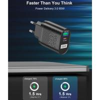 Cargador GaN de 65 W para EE. UU., UE, Reino Unido y Corea, compatible con QC 3.0, USB PD, cargador de pared tipo C, cargador rápido USB para portátil, teléfono, adaptador de banco de energía, color blanco - UE - details 3