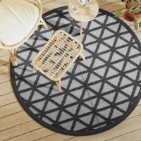 vidaXL Alfombra de exterior ARAKIL gris Ø160 cm PP en color Negro y gris/Marrón/Blanco y gris y más - details 7