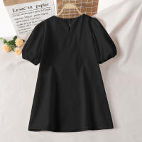 VONDA Vestido Mini De Verano Para Mujer Elegante Corto Con Mangas Flounce Estilo Casual Solido Cuello Redondo Vestido De Fiesta De Playa - details 14