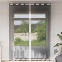 vidaXL Cortinas de gasa con ojales 2 uds naranja 140x300 cm en color orange/Arena/Marrón claro y más | protección solar decorativa para ventanas hogar oficina dormitorio fácil de instalar - details 6