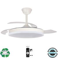 Akunadecor - Ventilador de techo motor DC modelo ARPON blanco de 6 velocidades, (3 tamaños a elegir, S, L, y XL) Control remoto con temporizador, tecnología led regulable en color e intensidad, Memoria motor inverter verano/invierno ultra silencioso. - details 1