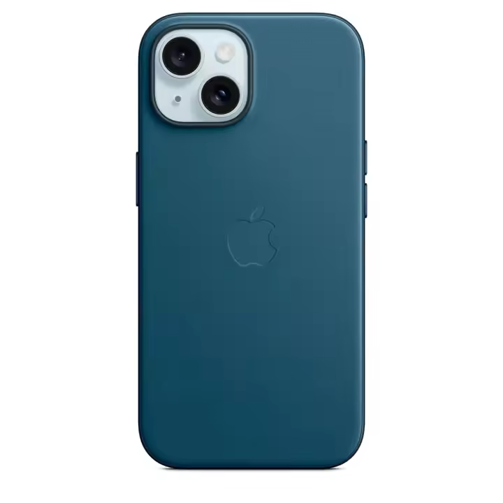 Funda original Apple de trenzado fino con MagSafe para Apple iPhone 15 azul - 1