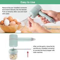 Mini batidora eléctrica de 3 velocidades, picadora de alimentos 2 en 1, batidor de huevos, USB, inalámbrico, machacador de alimentos de ajo, crema - details 4