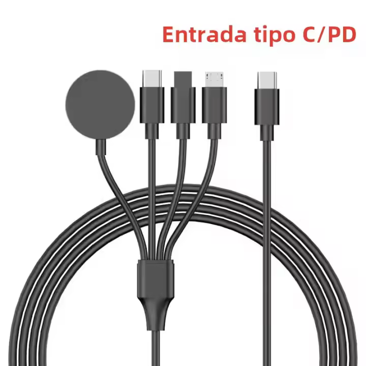 Cable De Carga USB Tipo C 4 En 1 PD Para iPhone/Android Acero Inoxidable Magnético Para Reloj Apple Watch IWatch 1-9 Ultra SE Carga Rápida - 1