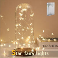 Luces De Navidad LED Para Interior 60LED Cadena De Estrellas Plateada Luz De Fairy Operadas Por Batería Para Bodas Y Navidad Decoración De Pared Y Cama - details 3