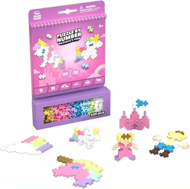 Plus-Plus – Bloque de actividad infantil | 125 piezas | Tema de cuento de hadas, unicornios y princesas | Juego de construcción infantil a partir de 5 años | Juguete educativo - 1