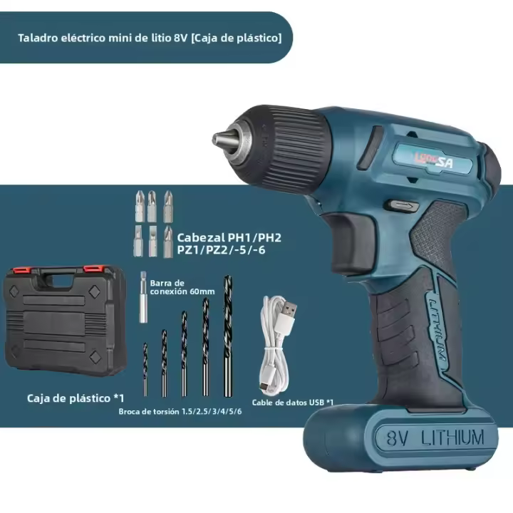 Set De Destornillador Eléctrico Cordless 8V Mini Taladro Portátil Herramientas Eléctricas Multifuncionales Para El Hogar - 1