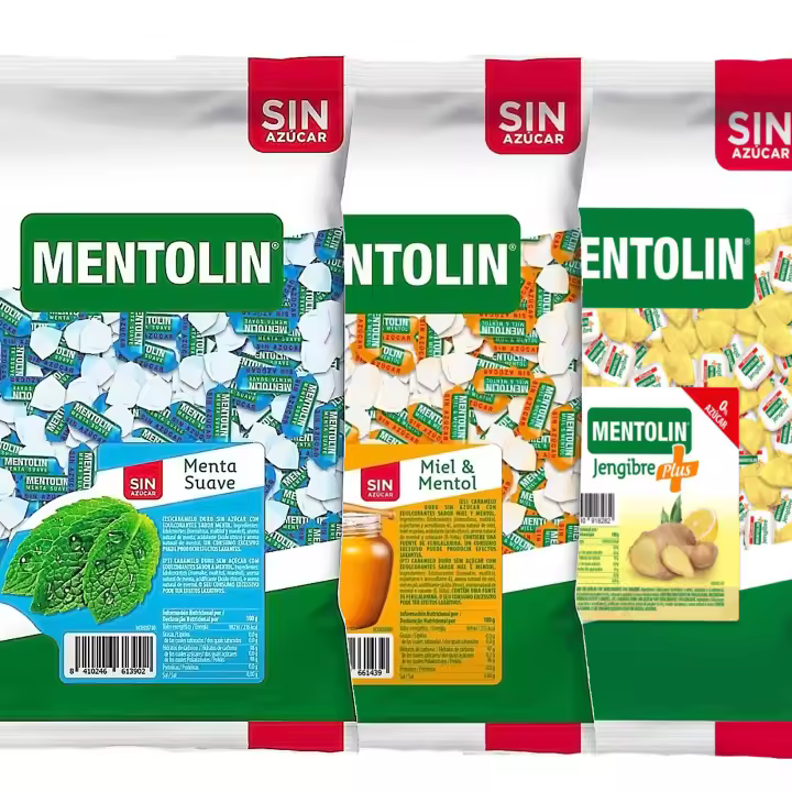 MENTOLIN PACK 3 Kg caramelos sin azúcar garganta Menta Suave & Miel Mentol & Plus Jengibre - 1