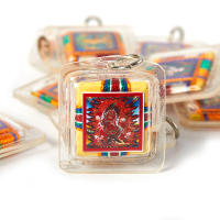 Llavero De Buddhisma Verde Tara Tíbetano Pequeño Colgante De Tangka Decoración Budista Fengshui Para Llaves Figura Miniatura - details 2