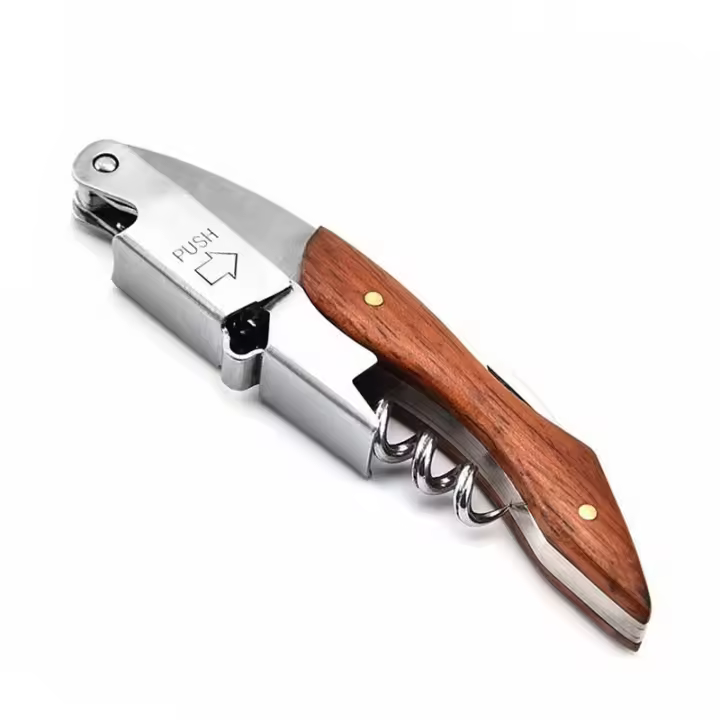 Abreventanas Profesional De Sommelier Con Cortador De Sellado De Botella Para Amantes Del Vino Acero Inoxidable Regalo Único - 1