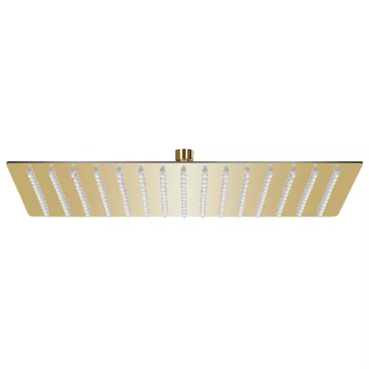 vidaXL Cabezal ducha efecto lluvia acero inox cuadrado dorado 40x30cm - 1