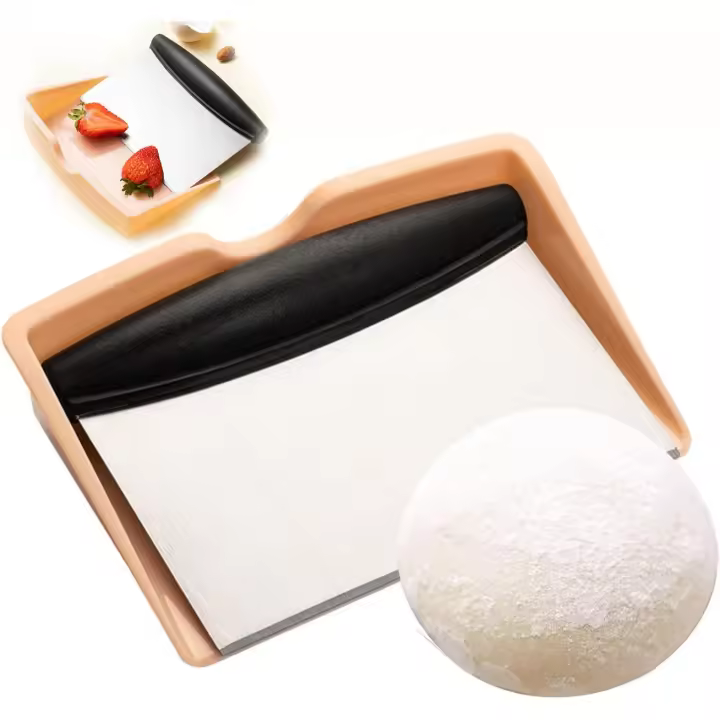 Raspador de masa de acero inoxidable, cuchillo de cocina, cuchillo para pizza, cortador de masa con almacenamiento - 1