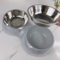 Tazón De Alimentos En Forma De Diamante Para Perros Y Gatos De Acero Inoxidable Desmontable De Dos Capas Nuevo 2024 - details 16