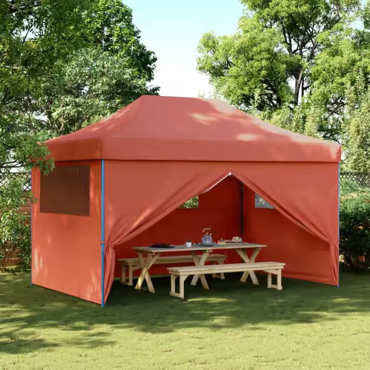 vidaXL Tienda de fiesta plegable Pop-Up 4 paredes laterales terracota - 1