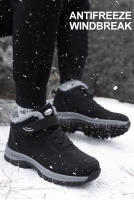 Botas Impermeables Para Hombres Y Mujeres 2023 Botines De Invierno Con Cierre De Correa Botas De Nieve De Hiking Material De Suela TPR Lining De Peluche Corto - details 11