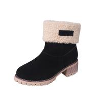 Botas De Invierno Para Mujer Con Piel Acolchadas Botas De Nieve Calientes Botines De Lana Cómodas Botas De Rodilla Media Casual Para Mujeres - details 5