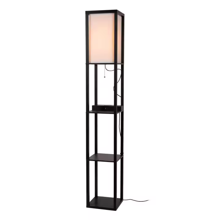 Lucide MENNO - Lámpara de suelo - 1xE27 - Con cargador inalámbrico - Negro - 1