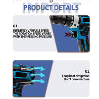 21V Cordless Drill Package Electric Screwdriver Rechargeable 1600rpm High Speed With Drill Bits Household DIY Driver Power Tool - details 2